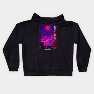 Japanese Streetwear Neon Synthwave Kids Hoodie